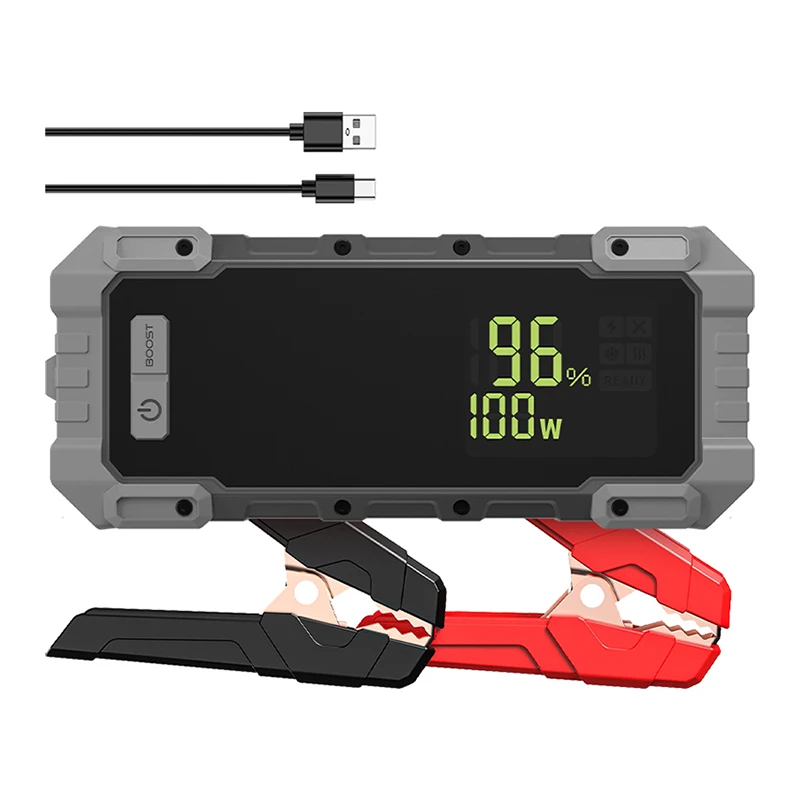 8000mAh High Power LED Light Jump Starter Multiple Charging Protection Emergency Power Supply for Vehicle Starting Inflation