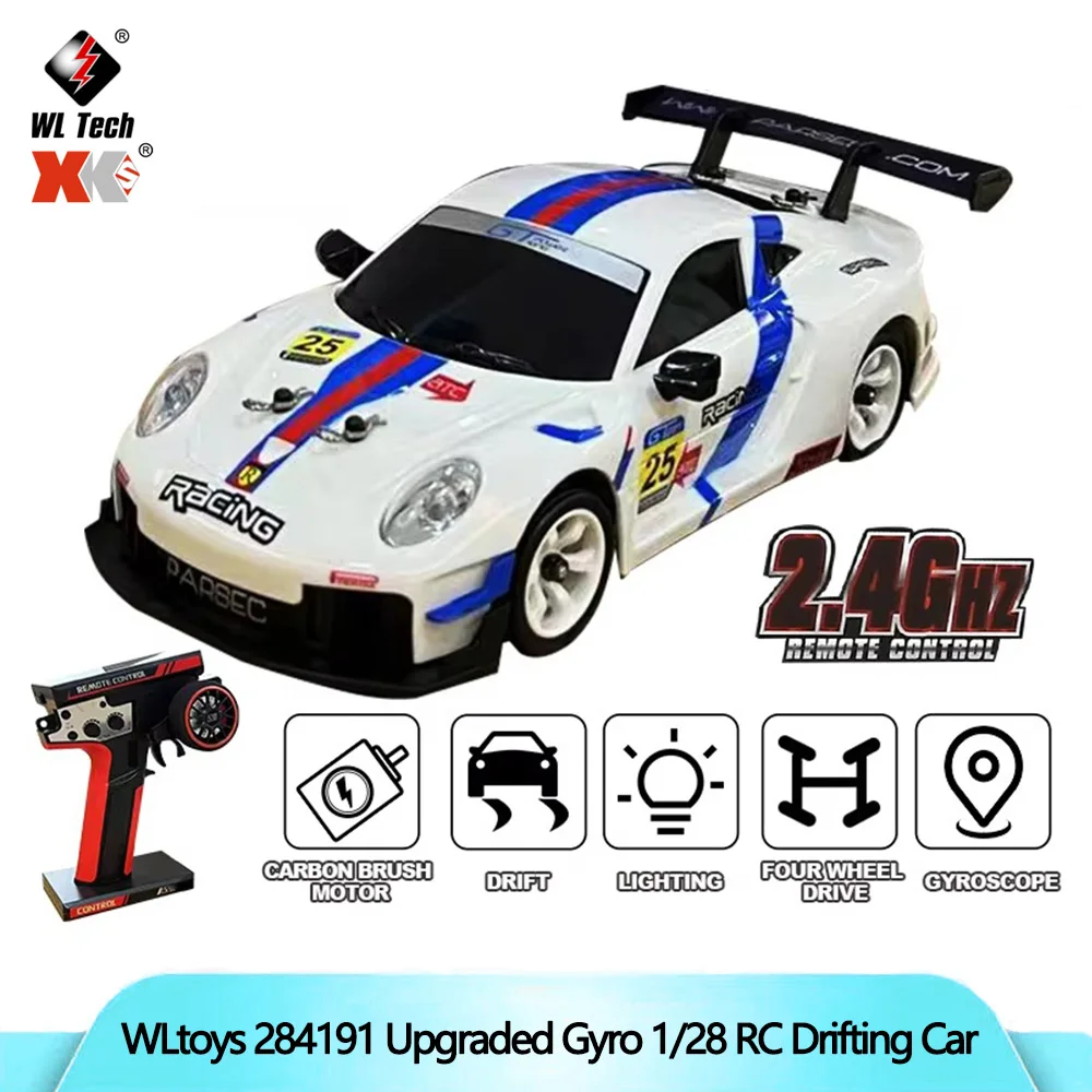 WLtoys 284191 284019-A Upgraded Gyro 1/28 RC Drifting Car 4WD High Speed Radio Control Model 2.4G Drift Racing Vehicle Mini Gift