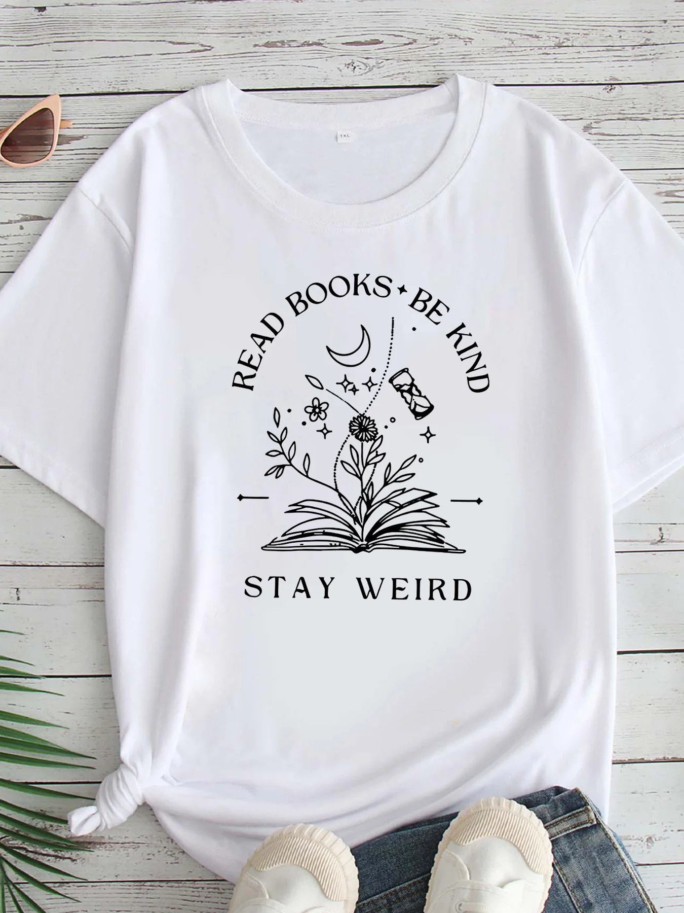 

Women's Large Size Printed round Neck Short Sleeve T-shirt 1-7XL Comfortable Casual Top in European Style