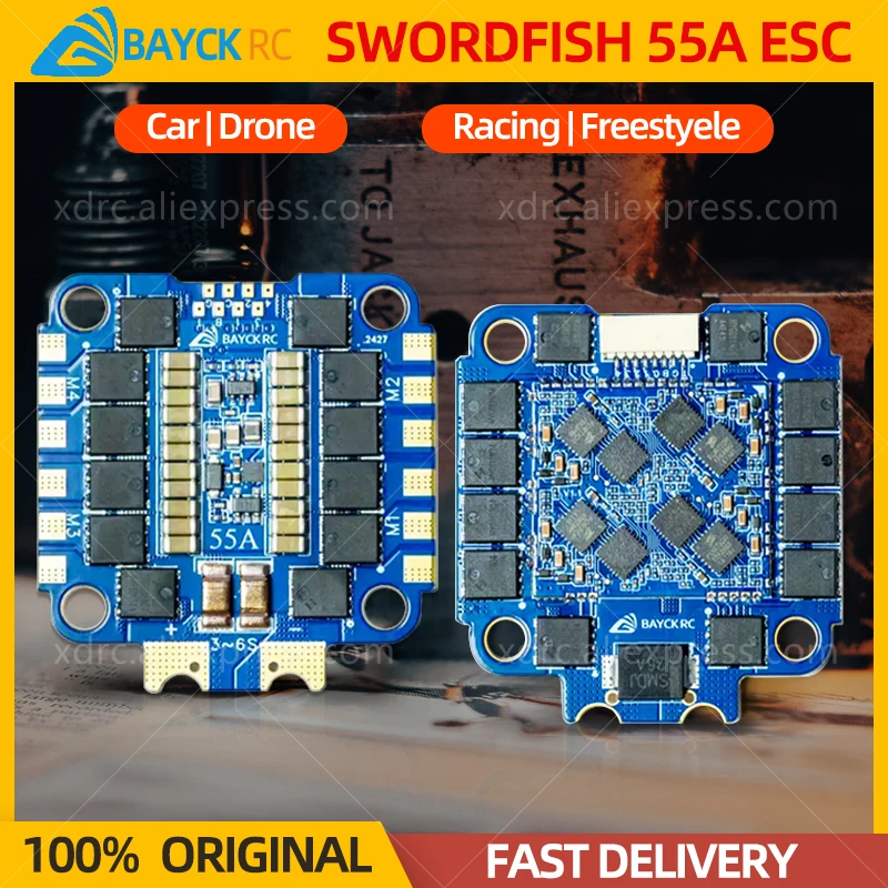 BAYCK SWORDFISH 55A 4IN1 ESC AM32 Electric Speed Controller 3-6S Lipo For RC FPV Racing Freestyle Drone Quadcopter Car BAYCKRC