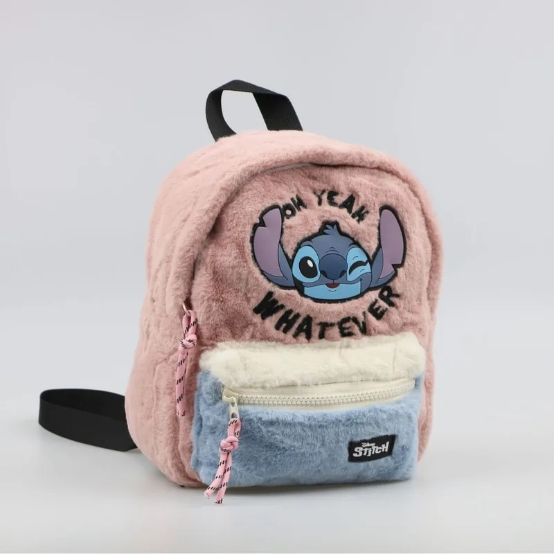 Disney New Cartoon Stitch Plush Children'S School Bag Kindergarten Cute Fashion Color Blocking Backpack Girl'S Birthday Gift