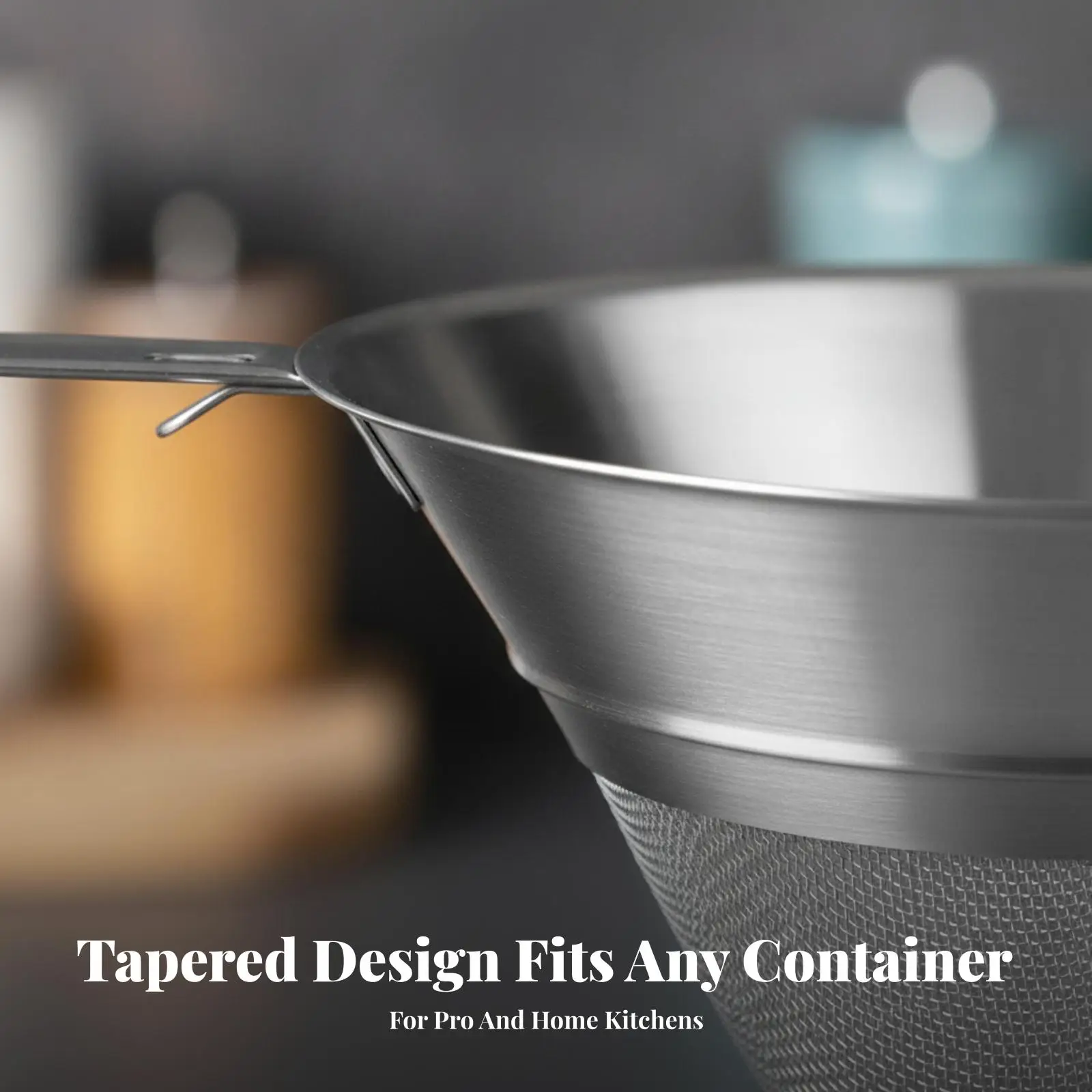 304 Stainless Steel Cone Strainer Funnel with Fine Mesh Filter for Kitchen Oil Tea Straining Tool