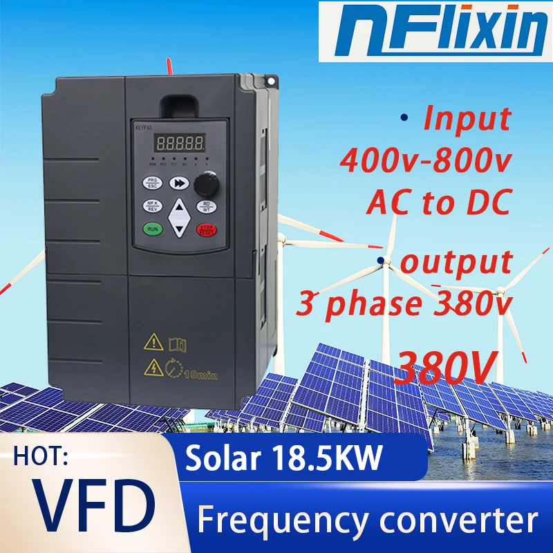 VFD DC 400-800V 18.5KW  Three phase solar Variable Frequency Drive VFD Inverter For 3Phase 380V Water pump