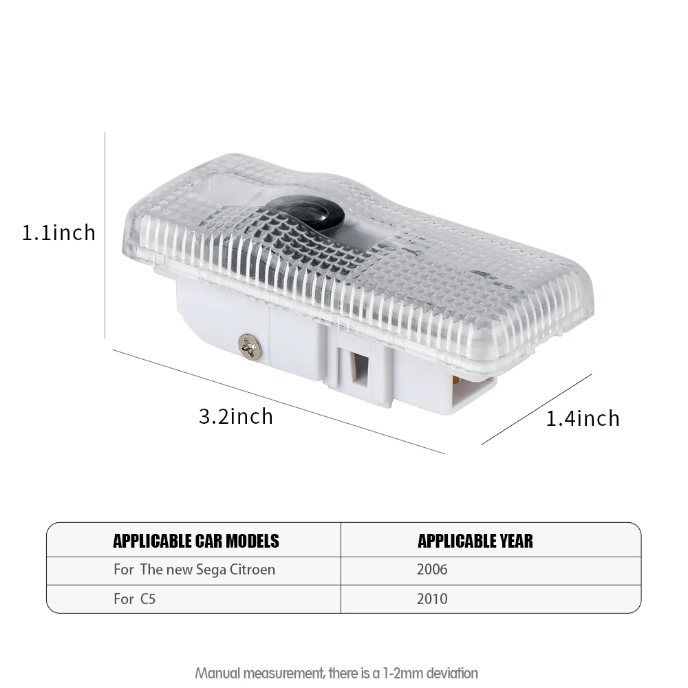 

2026 Hot Car Sticker 2pcs LED HD Logo Light Car Door Welcome Lights Ghost Shadow Lamp Courtesy Lights For New Sega Citroen 2006