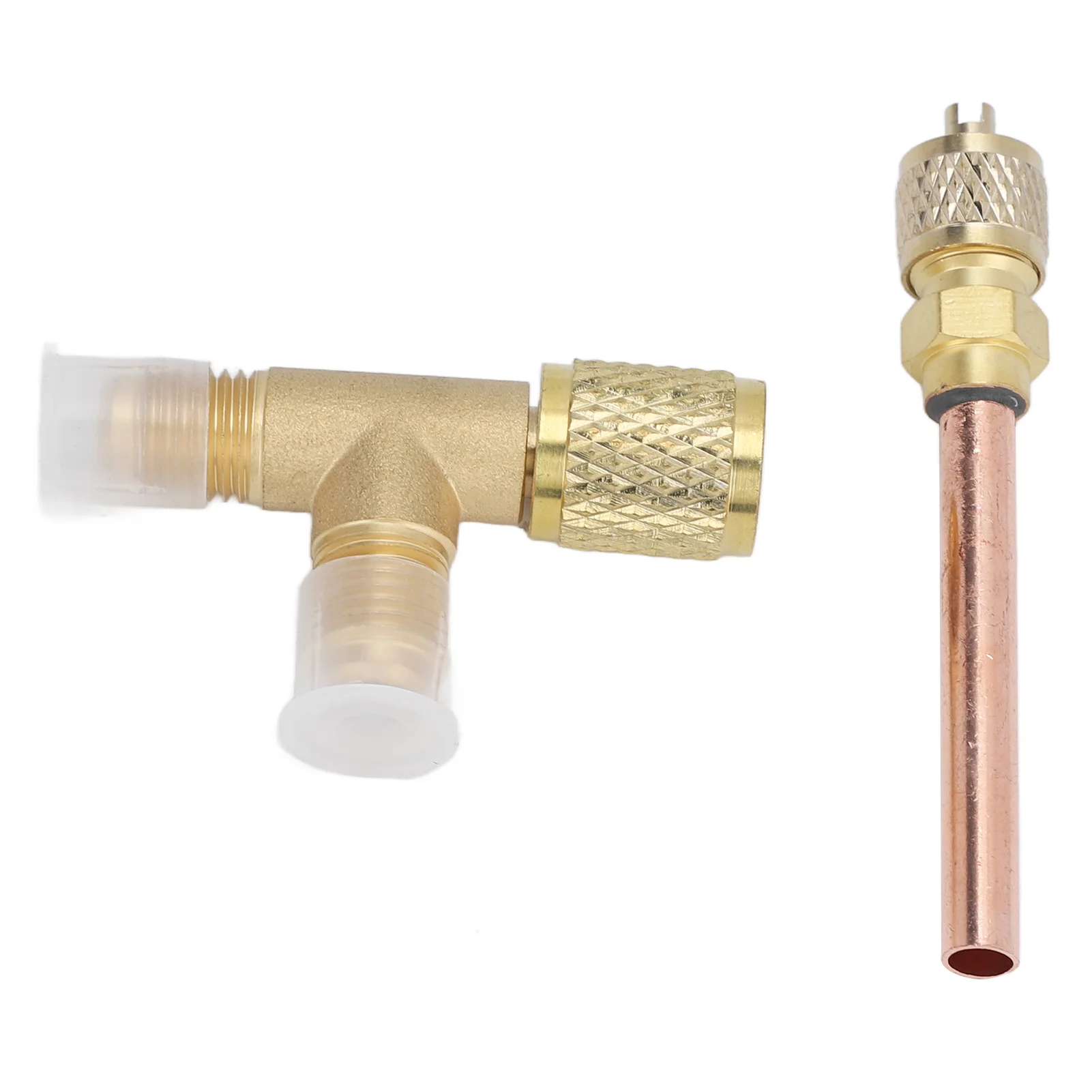 Conector en T de válvula de 1/4 pulgadas, adaptador en T de acceso rápido, conexión rápida con válvula de retención unidireccional para medidor de vacío R22 R12 R134