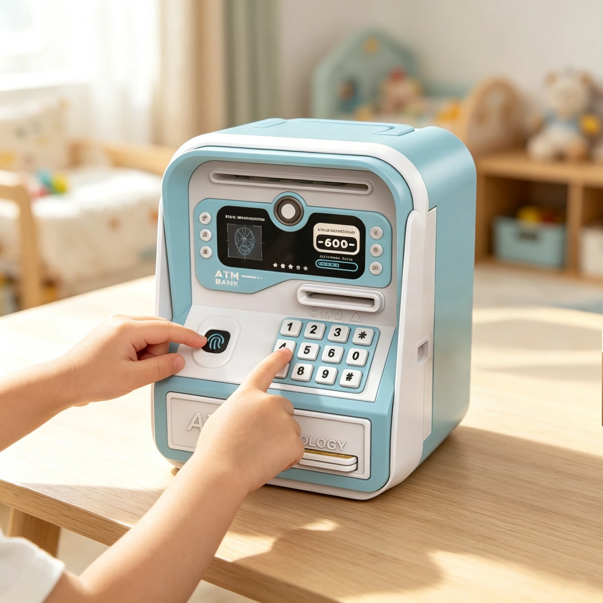 Piggy Bank Kid Electronic ATM Automatic Deposit Teller Machine Toy Smart Password Swipe Card Saving Box Music Coin Creative Toy