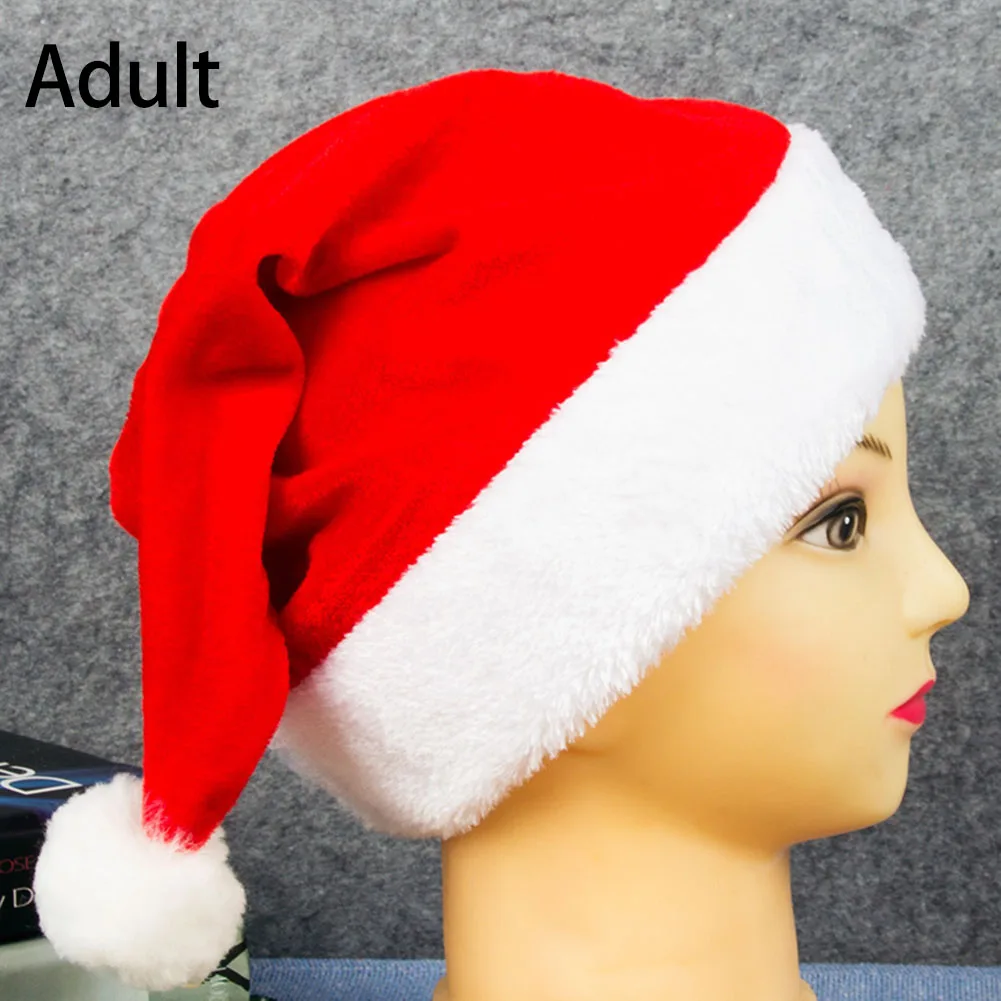 Holiday Headwear Christmas Hat Cute Pompom Kids Solid Warm Velvet Plush Party Festive  Party Supplies Christmas