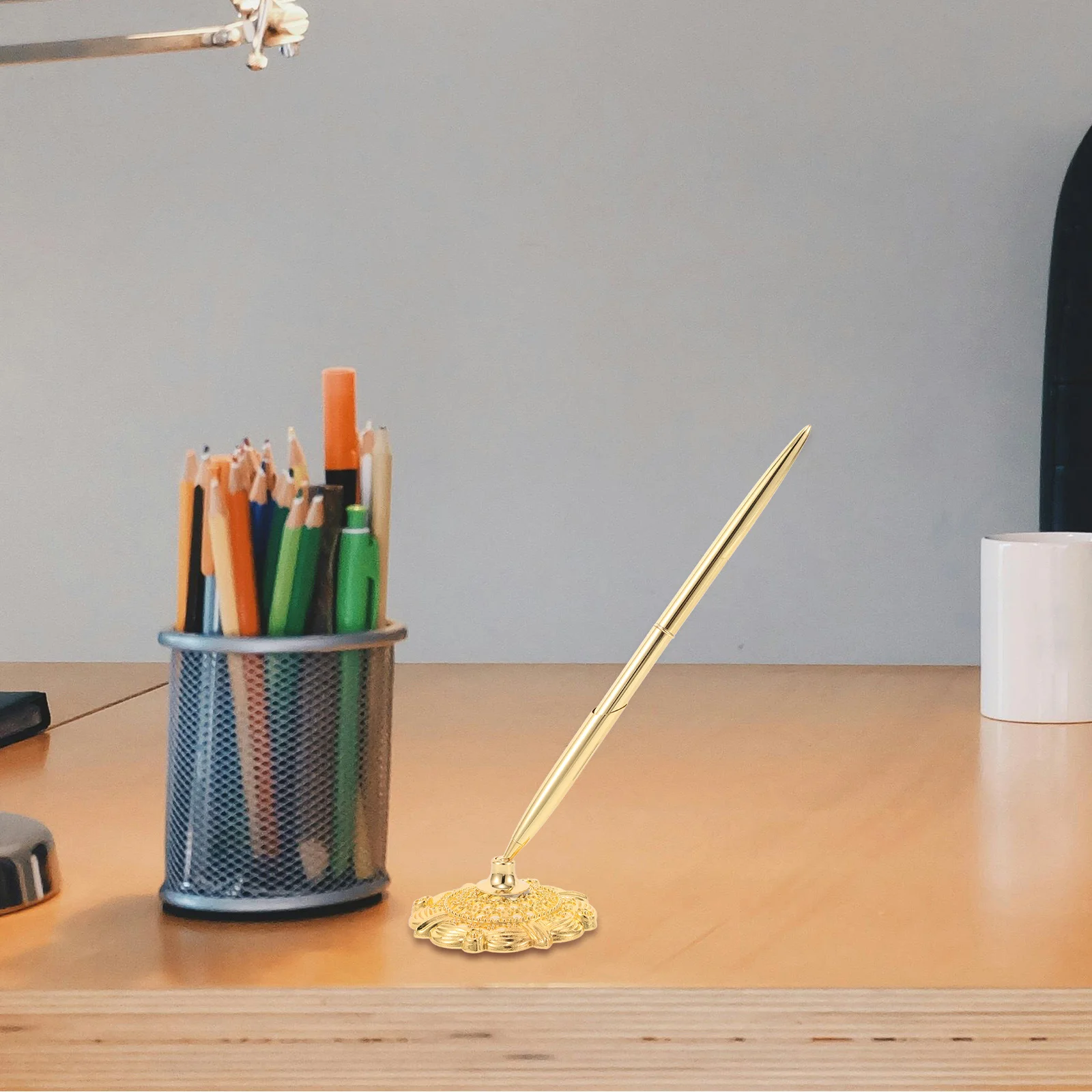 Sign Pen Desktop Ballpoint Pen Vertical Standing Design For Office Hotel Conference Room Counter Business Accessory