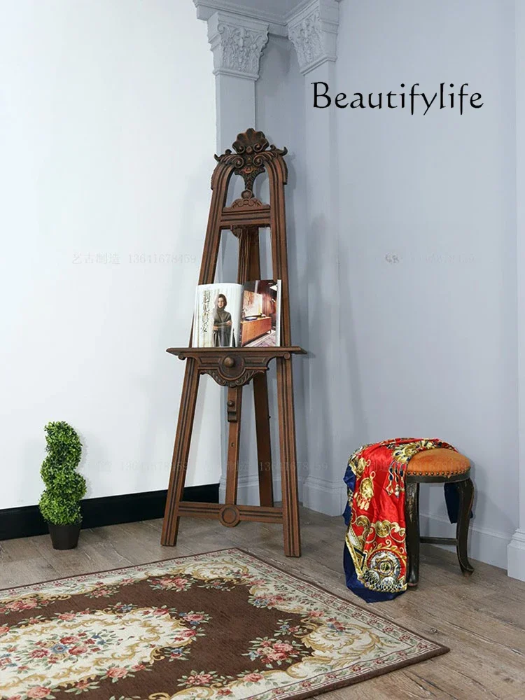 

décoration maison Retro Distressed Log Home Lifting Easel School Gallery B & B Cafe Display Stand