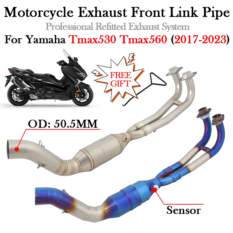 

Slip On Motorcycle Exhaust Modify Connection 51MM Escape Front Middle Link Pipe For YAMAHA TMAX530 TMAX 500 530 560 2017 - 2023