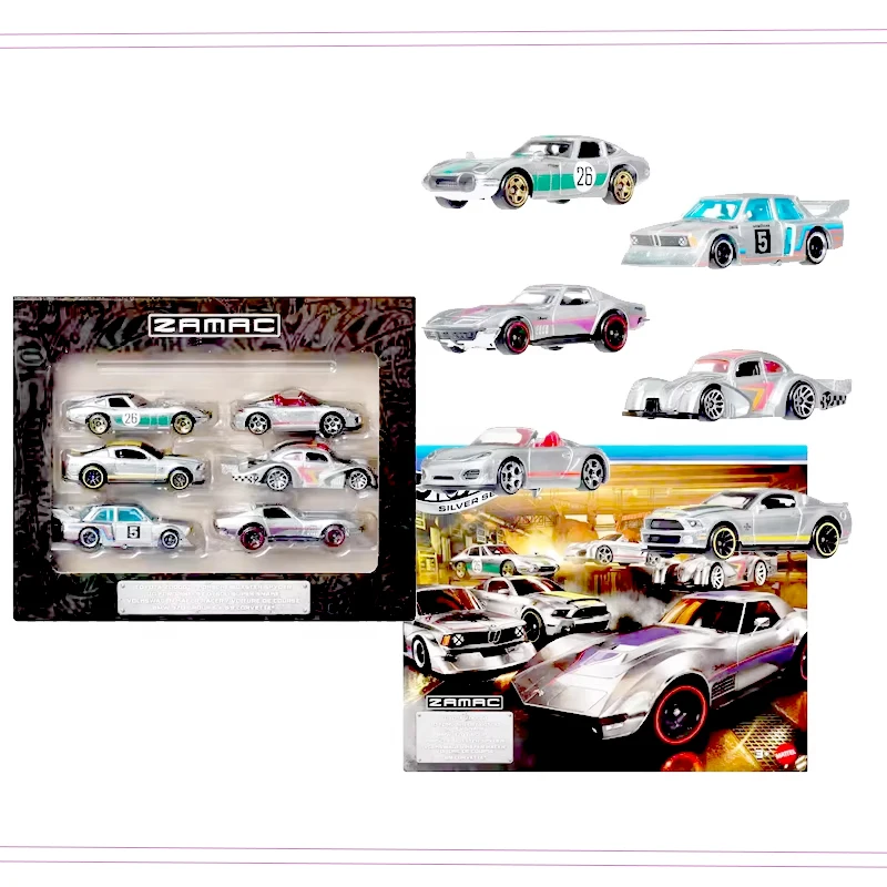 本物のホットウィールカー-ザマック-シルバーシリーズ-1-64-自動車-フォルクスワーゲン-カファー-ポルシェ-bmw-フォード-男の子向けおもちゃ-シェルビー-コルベット-トヨタ