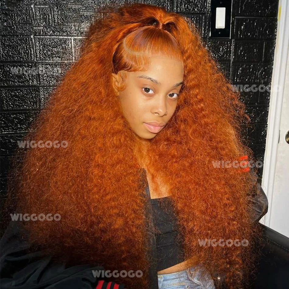 

Парик из натуральных волос Ginger Curly HD Lace 13X6, глубокая волна, фронтальный парик 13X4, 30-36 дюймов, бразильский, окрашенный, с предварительно выщипанной линией роста волос, для женщин