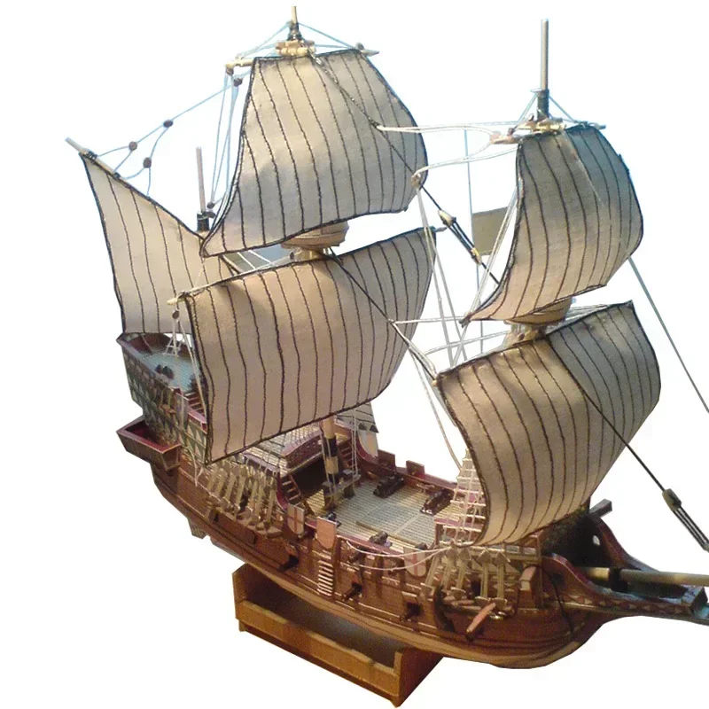 1:100 3D England Golden Hind Galleon Ship Boat Paper Model Assemble Hand Work Funny Puzzle Game DIY Kids toys for children gift