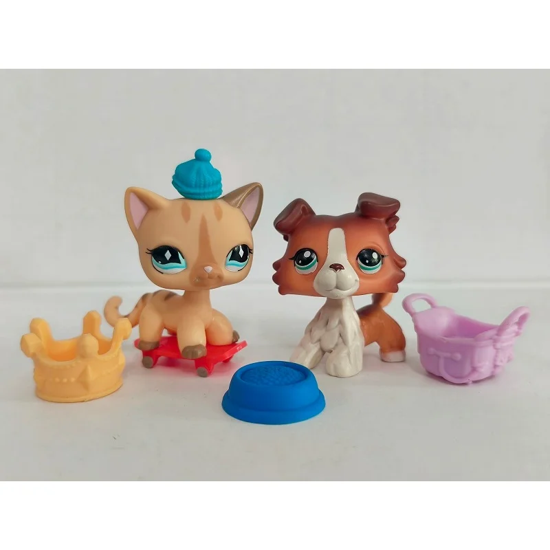 

2 шт./лот LPS фигурка кошки и собаки # 886 # 1542 Вт/аксессуары Mini Pet Shop игрушка