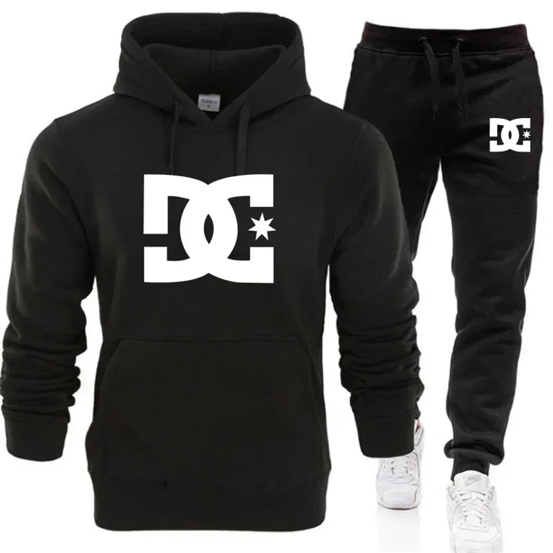 

2026 Fall Winter Men's 2 Piece Tracksuit Hooded Pullover Sweatshirt & Casual Jogger Pants Outdoor Fitness Running Casual Outfit