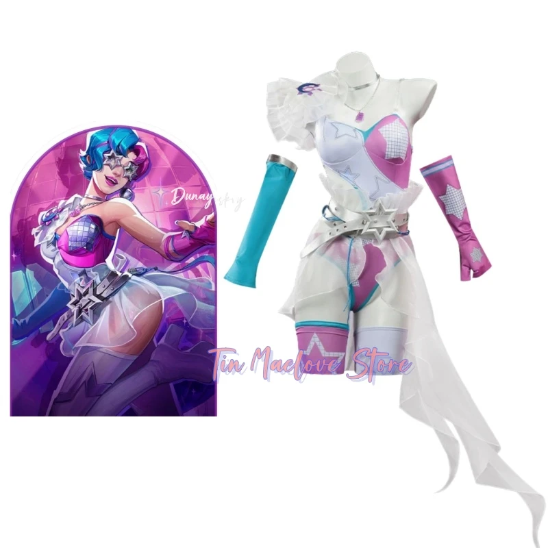 

Fantasia Disco Luna Snow Cosplay Clothing Game Rivaaal Disfraz 코스튬 Adult Women Fantasy Halloween Carnival Party Clothes