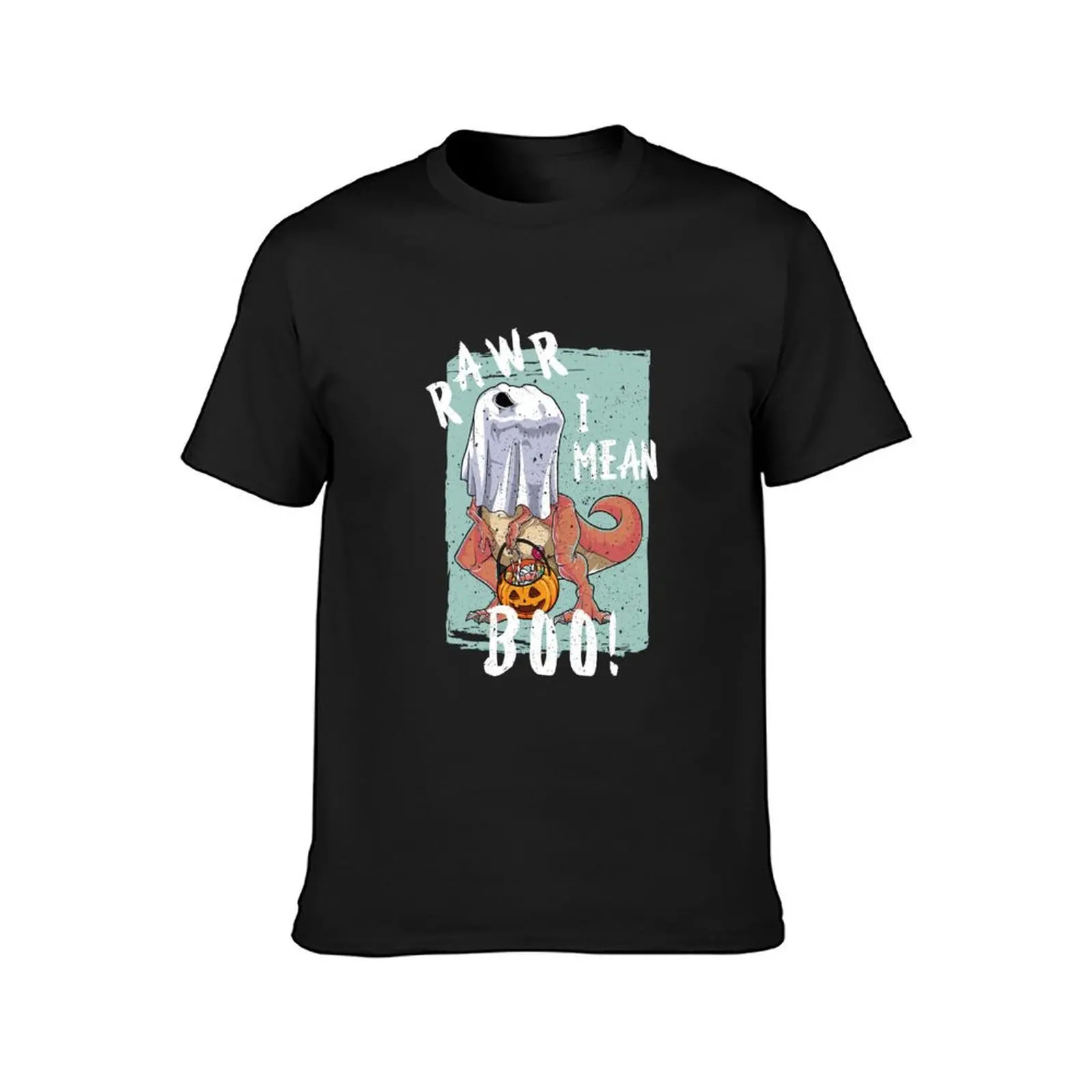 Funny Halloween Ghost T-rex Rawr I Mean Boo T-Shirt customs design your own customs plus size tops plain t shirts men