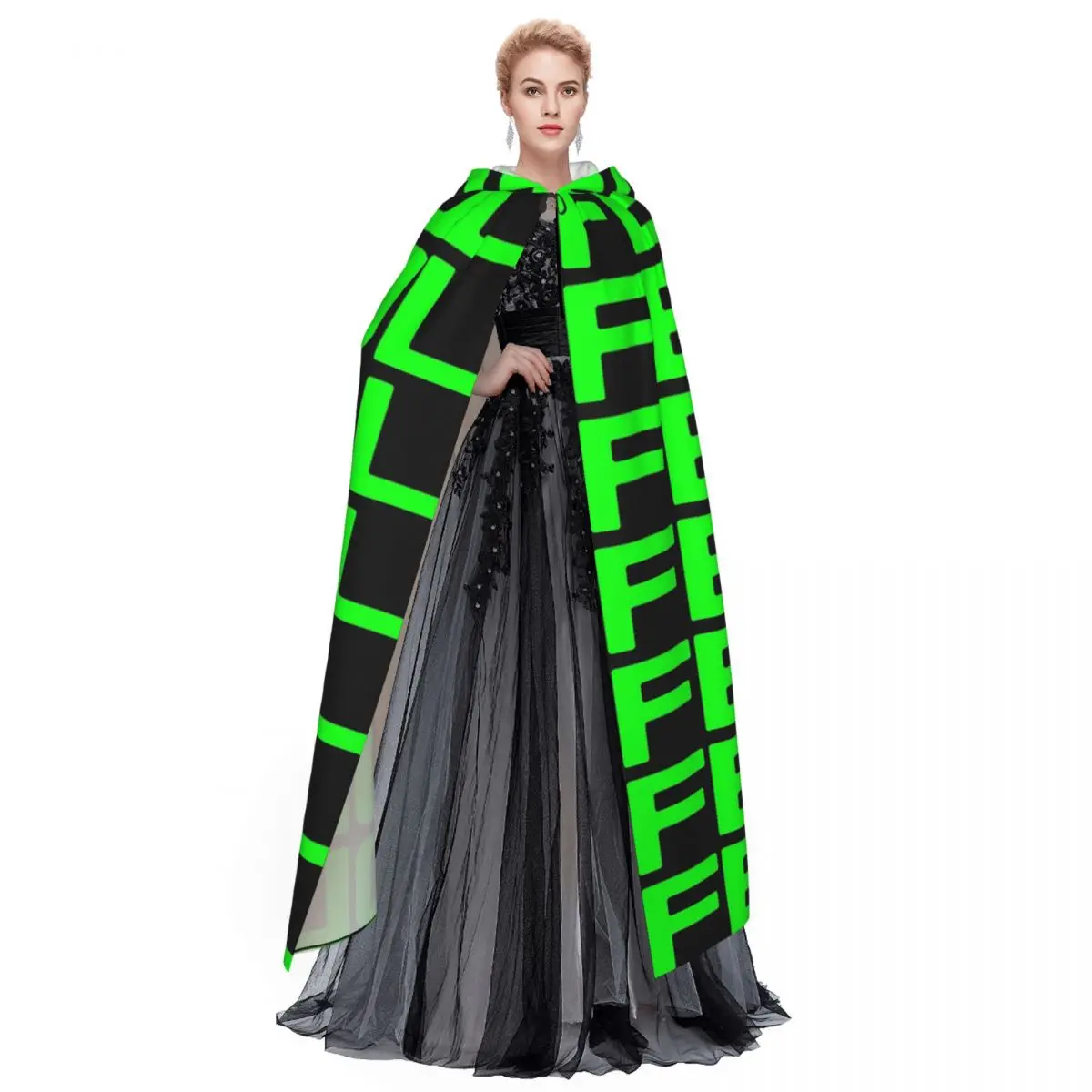 フェスツール ロゴ ロング フード付きマント 魔女 中世衣装 コスプレ ケープ ハロウィンパーティー 大人用 ユニセックス