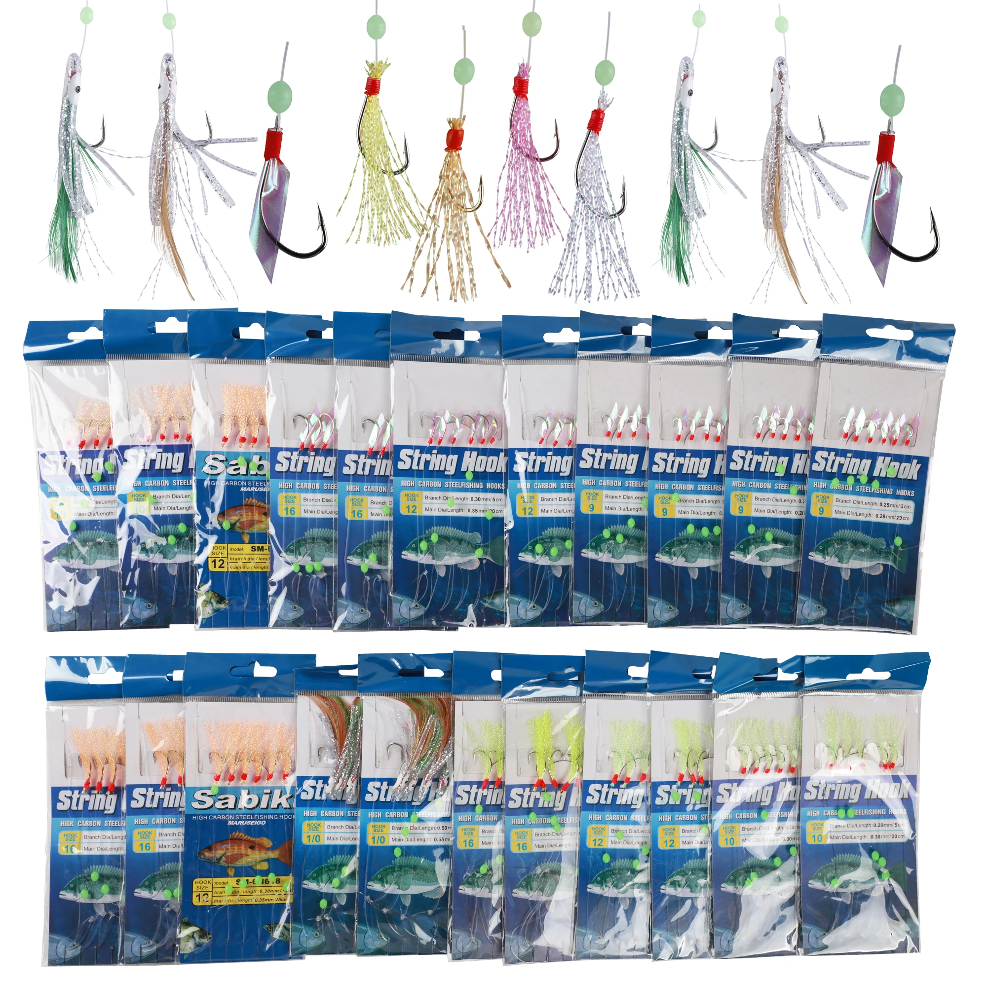FREE FISHER Sabiki con aparejos y cuentas luminosas para agua dulce - imagen 4