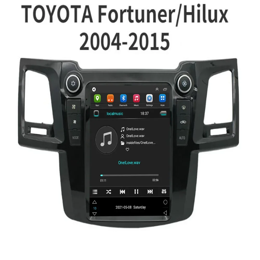 لتويوتا فورتشنر هايلكس ريفو 2008-2015 Carplay أندرويد 14 تسلا شاشة سيارة مشغل وسائط متعددة رئيس وحدة نظام تحديد المواقع الصوت راديو السيارات