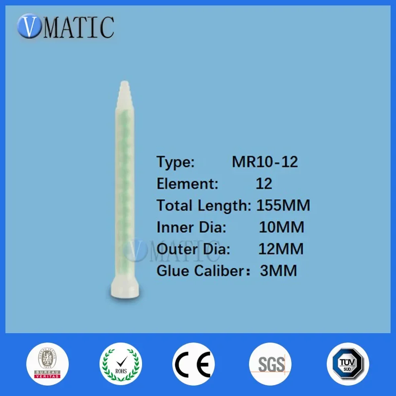 จัดส่งฟรี MR10-12 พลาสติก Dynamic STATIC Mixer ผสมหัวฉีดสําหรับกาวเครื่องจ่าย