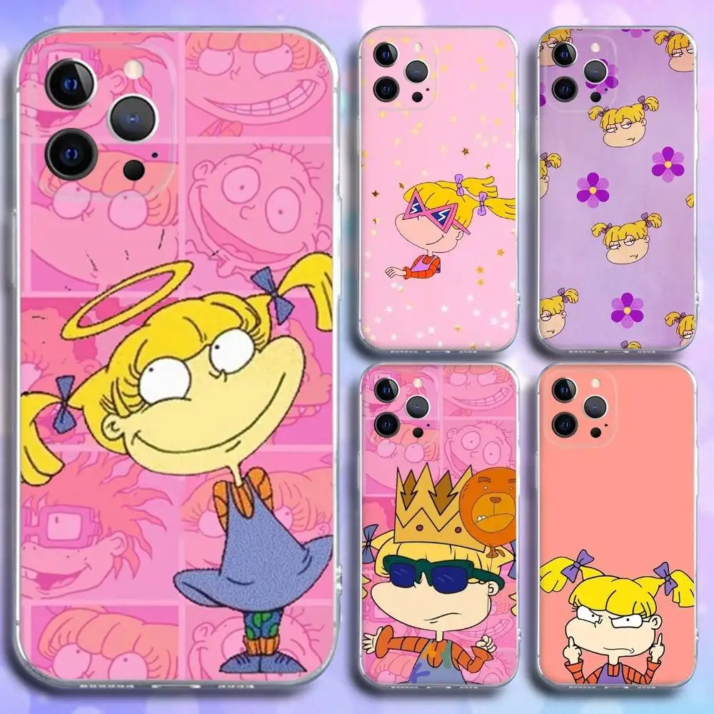 

R-Rugrat Chuckie A-Angelica Phone Case For iPhone 16e,16,15,14,13,12,11 Plus,Pro,Max,XR,XS,X,Plus,SE,Mini Transparent Soft Cover
