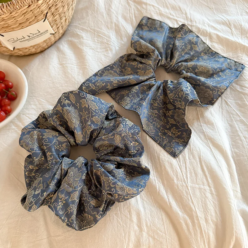 

Artistic Hair Tie Satin Bandana Scrunchie XL 2024 New Non Slip Hair Accessories for Thick Hair Women's Boho Ponytail Gift