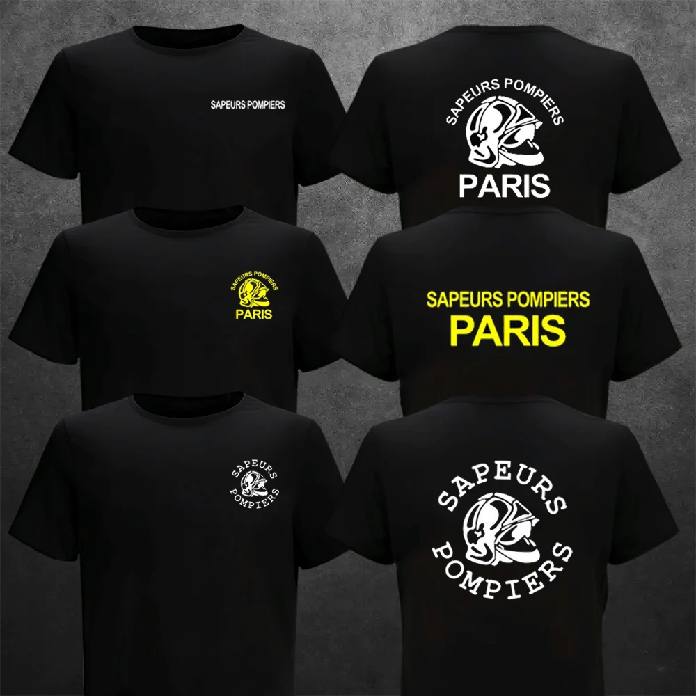 T shirt Man New Sapeurs Pompiers Paris France Firefighter Fire Department Brigad Summer Casual Printing Short Comfortable O-neck