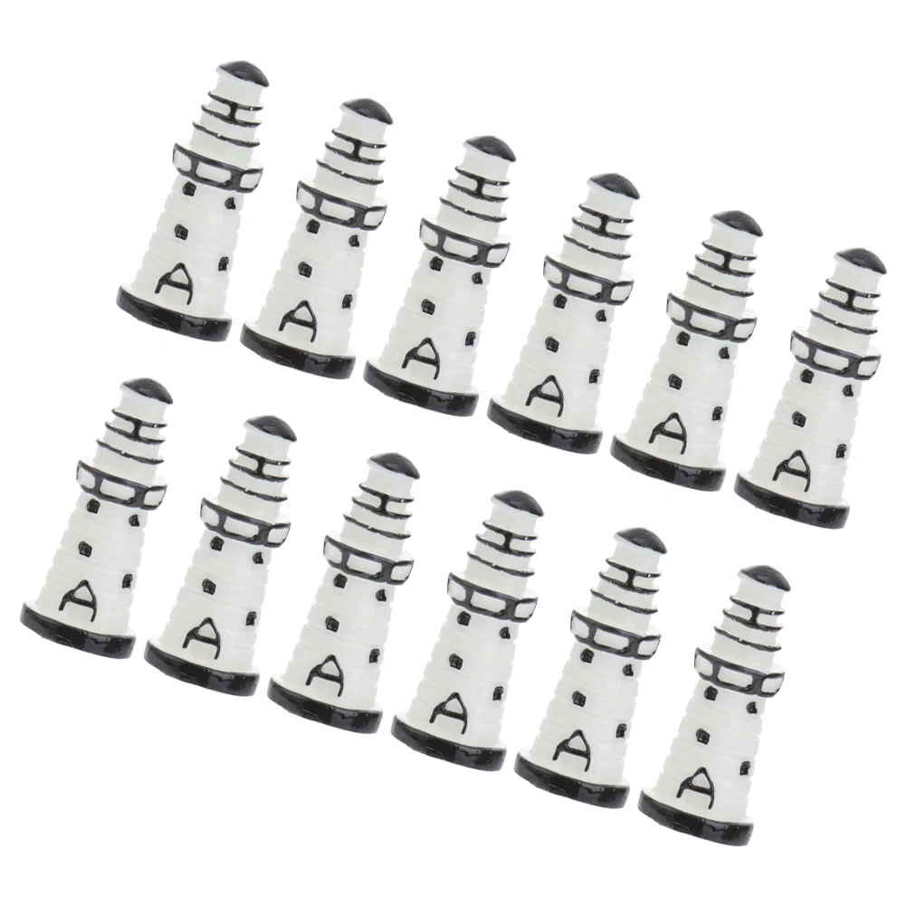 

12pcs Lighthouse Ornaments Micro Landscape Miniature Garden Accessories Coastal Decor Resin Crafts Fish Tank Bonsai