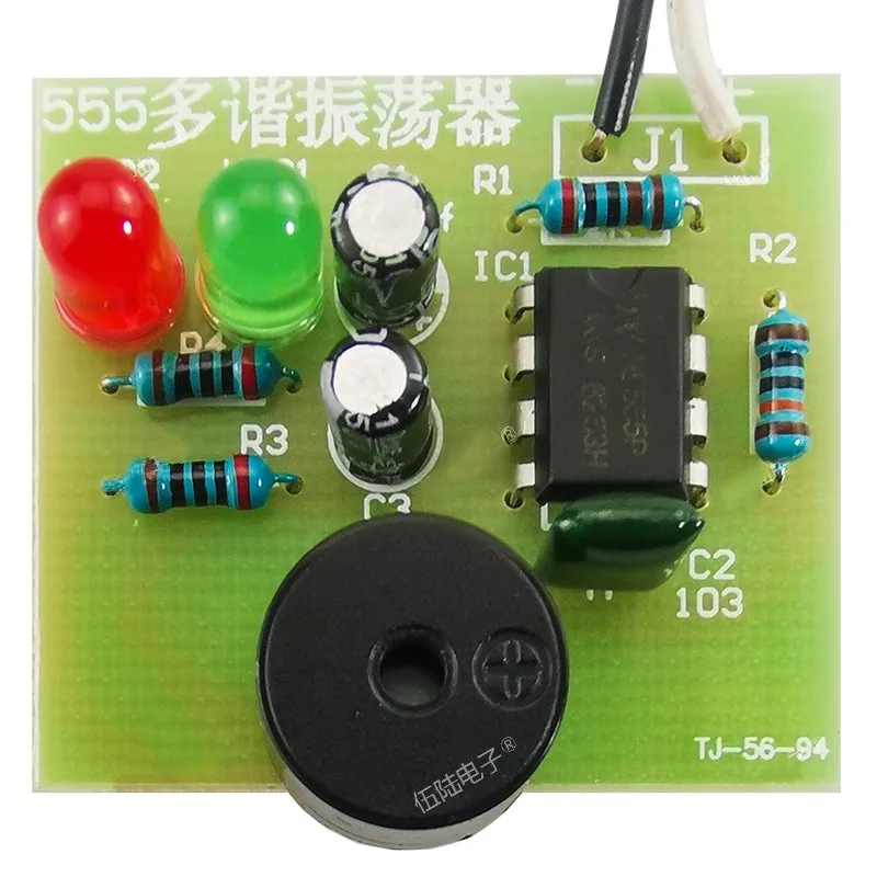 555 Kit oscillatore Multi armonico NE555 circuito a stato Non fisso doppia lampada Flash parti di produzione elettronica