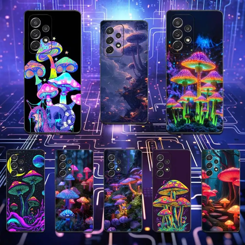 

Art Mushroom Trippy Phone Case For Samsung S25,S24,S23,S22,S21,S20,S10,Ultra,Plus,Lite,FE,Soft Silicone Black Cover