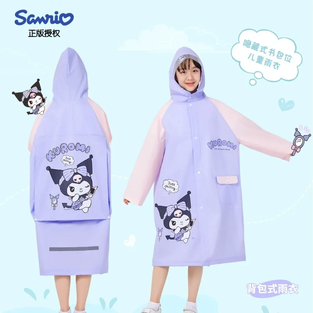 

Hello Kitty Cinnamoroll Anime Kawaii Sanrio Children Raincoat Cute Cartoon Kuromi My Melody Waterproof Clothing Gifts for Kids