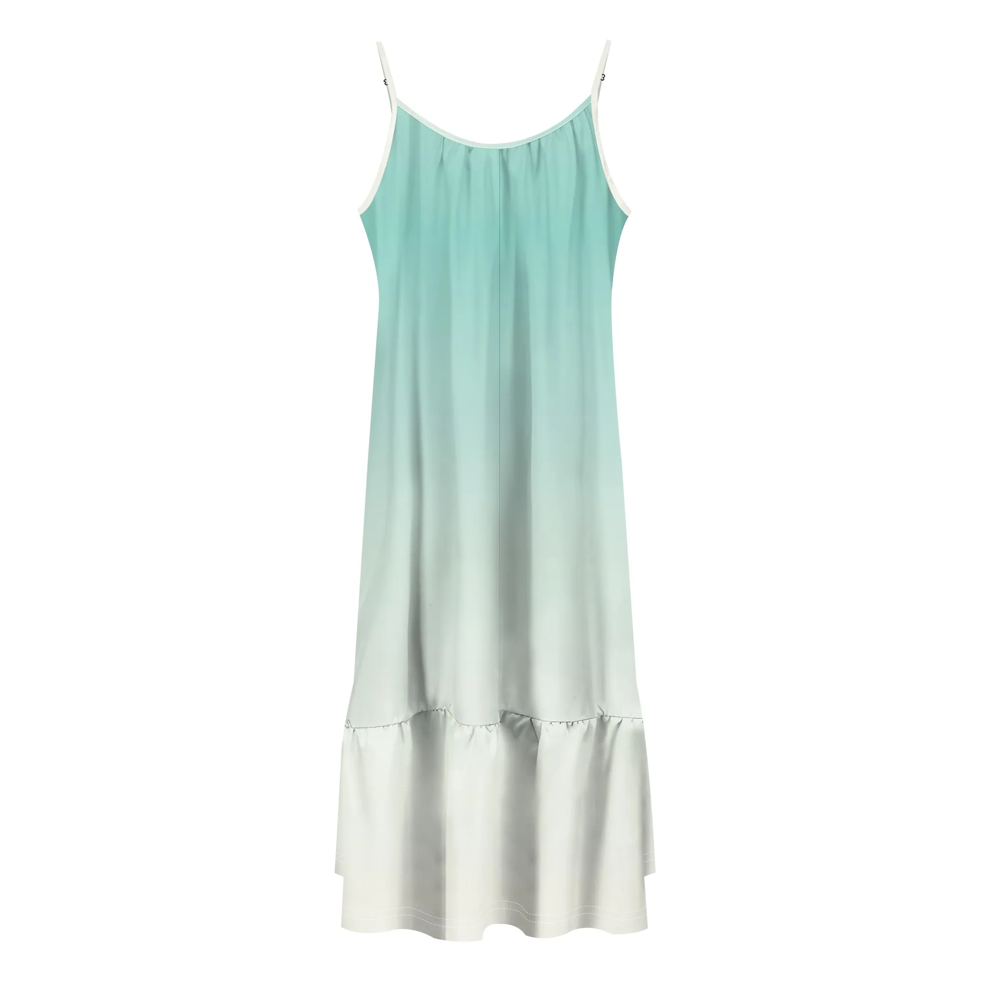 สตรีฤดูร้อน Ruched แขนกุด Scoop คอ Midi ชุดลําลองหลวม Fit Flowy ฉัตร Line Beach Cami Sundress