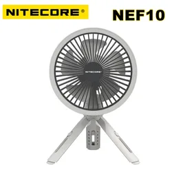 NITECORE NEF10 Multifunctional 3-in-1 Camping Electric Fan USB-C Rechargeable Ceiling Fans Adjustable Tripod With LED Ring Light