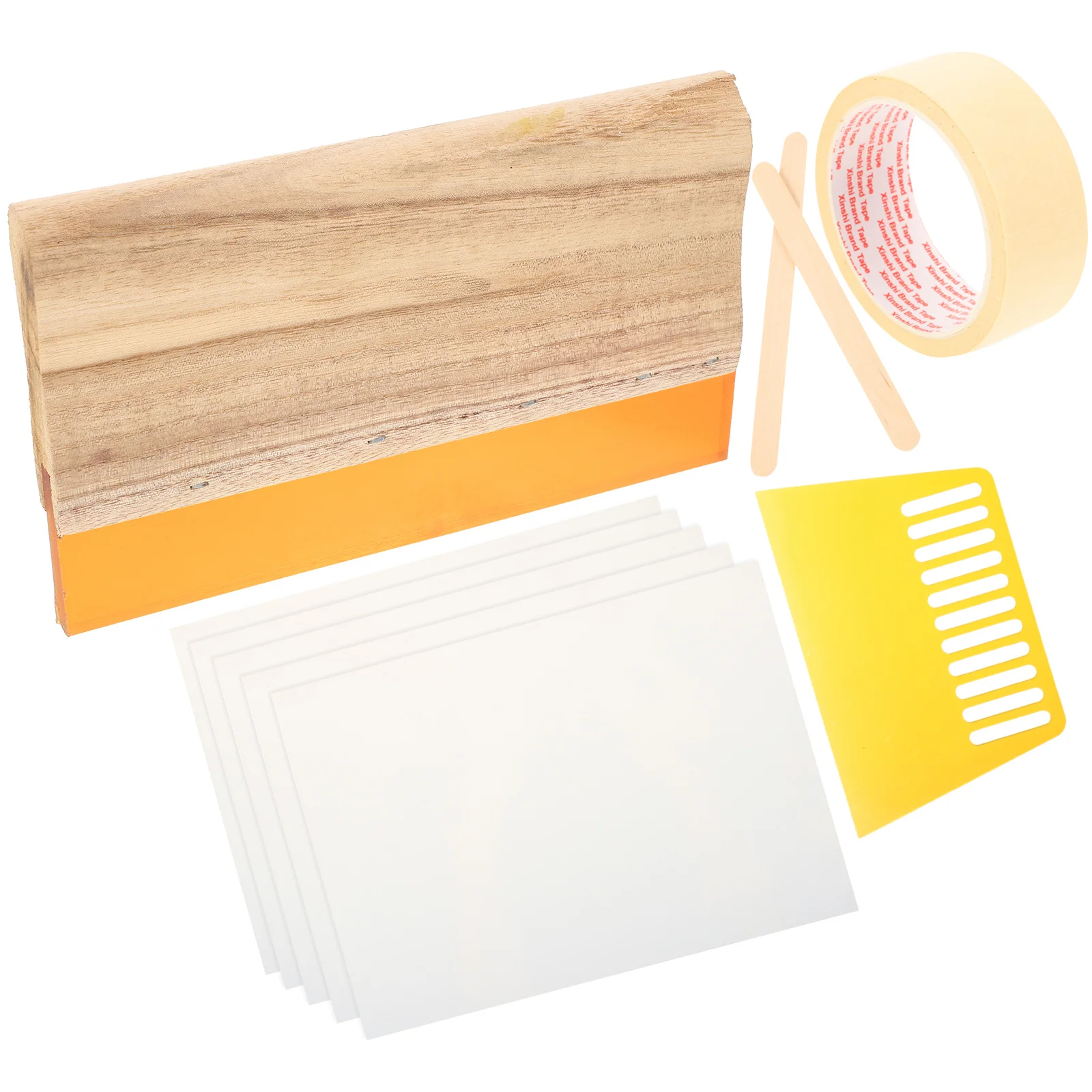 

1 set 1 Set Screen Squeegee Kit Wooden Ink Scraper Fabric Printing Tool Diy Screen Printing Starter Accessory Art Supplies