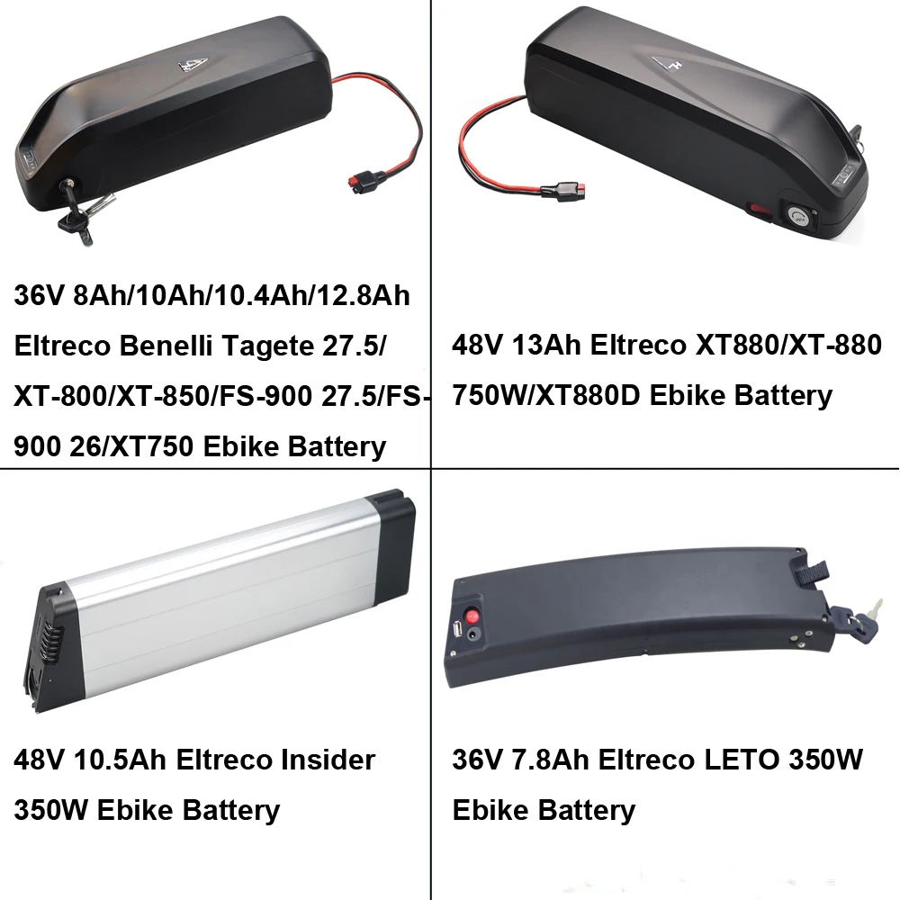 Eltreco Electric Bike Battery 36V 8Ah 10Ah 10.4Ah 12.8Ah 48V 13Ah Li-ion Battery XT-800 XT750 XT-850 FS-900 XT-880 XT880 XT880D