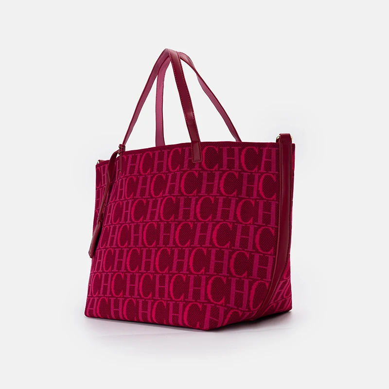 

CH Women Tote Bag Monogram Pattern Spacious Capacity Lightweight 2026 New Shoulder Bag Daily Shopping Office Travel
