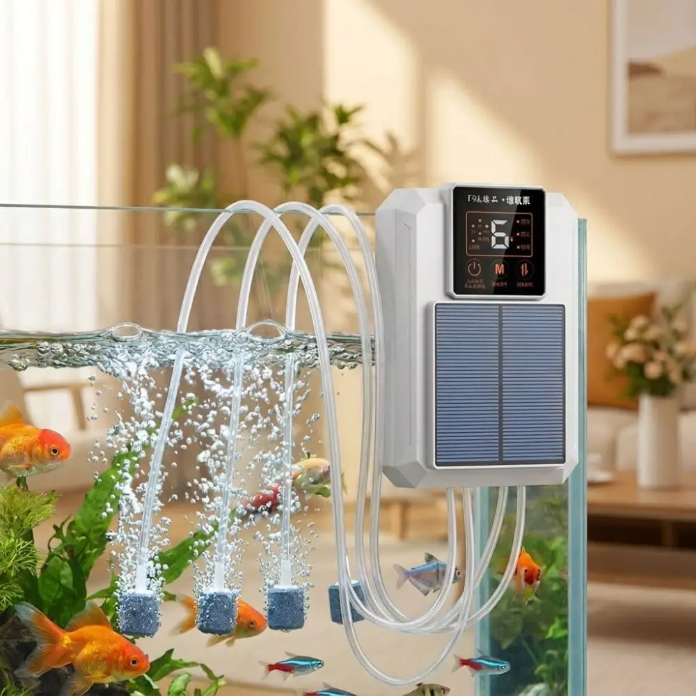 Super Silent Solar Oxygen Pump Large Air Volume USB Rechargeable Fishing Oxygen Pump Energy Efficient High Air Flow
