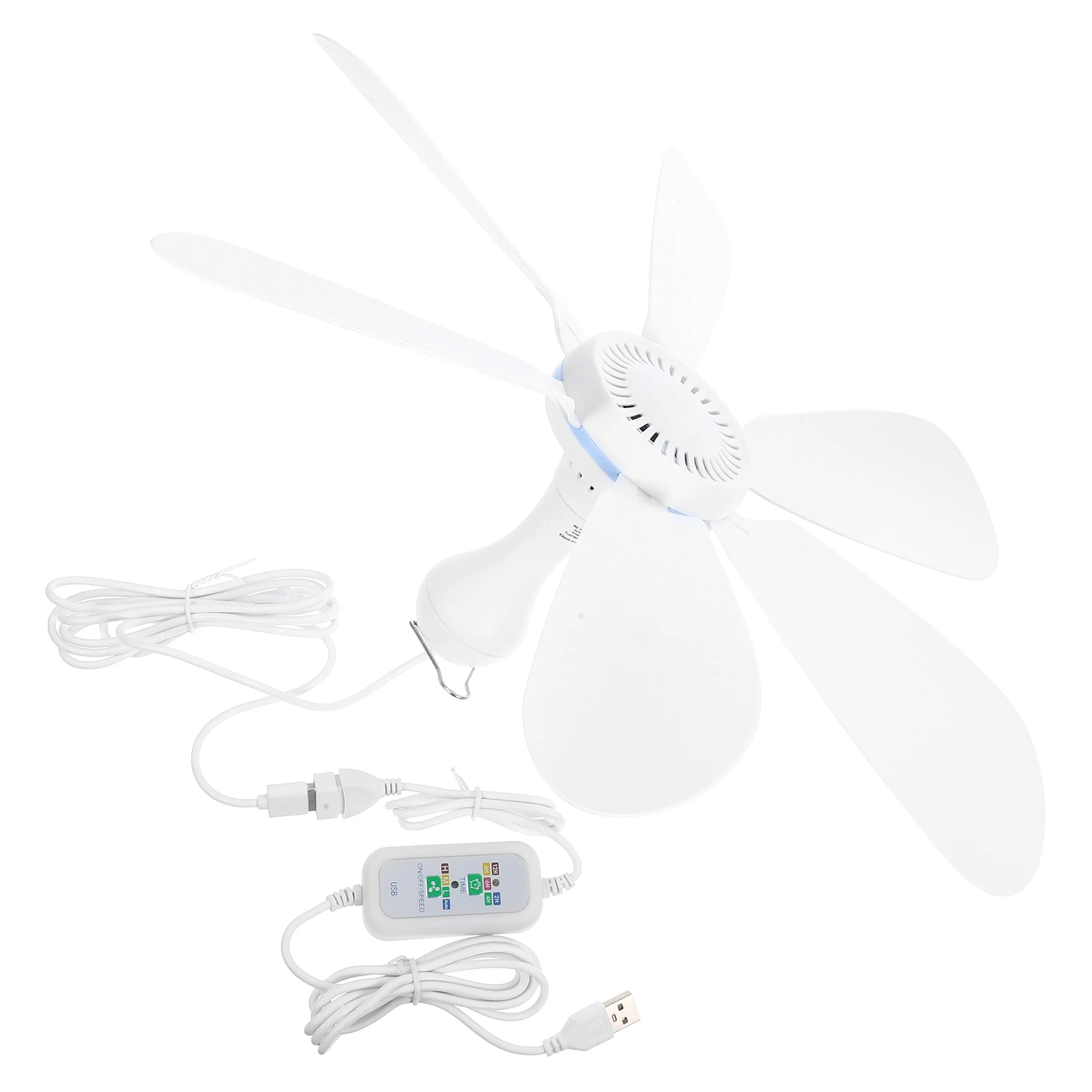 

USB Electric Fan Low Voltage Ceiling Tent Household Mini Plastic Camping Portable Hanging Fan Strong Wind Easy Install