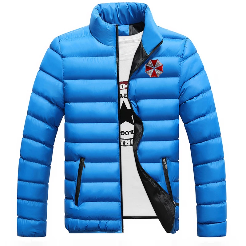 2025 Autumn Winter Man's Solid Color Zipper Hoodies Umbrella Corporation Graphic Logo Print Windbreaker Comfortable Coat Jacket