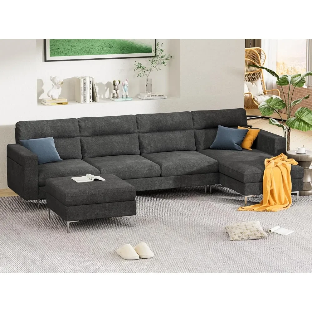 

Convertible Sectional Sofa Modular Couch with Chaises and Removable Ottoman, U Shaped Modular Sofa Sectional Modular Couch