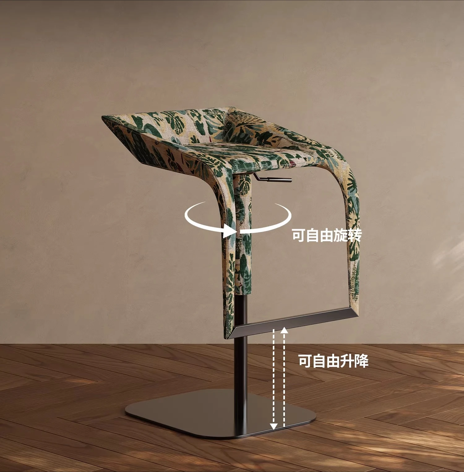 Medieval bar chairsfabric high chairs, home living room liftable swivel front desk chairsdesigner island chairs