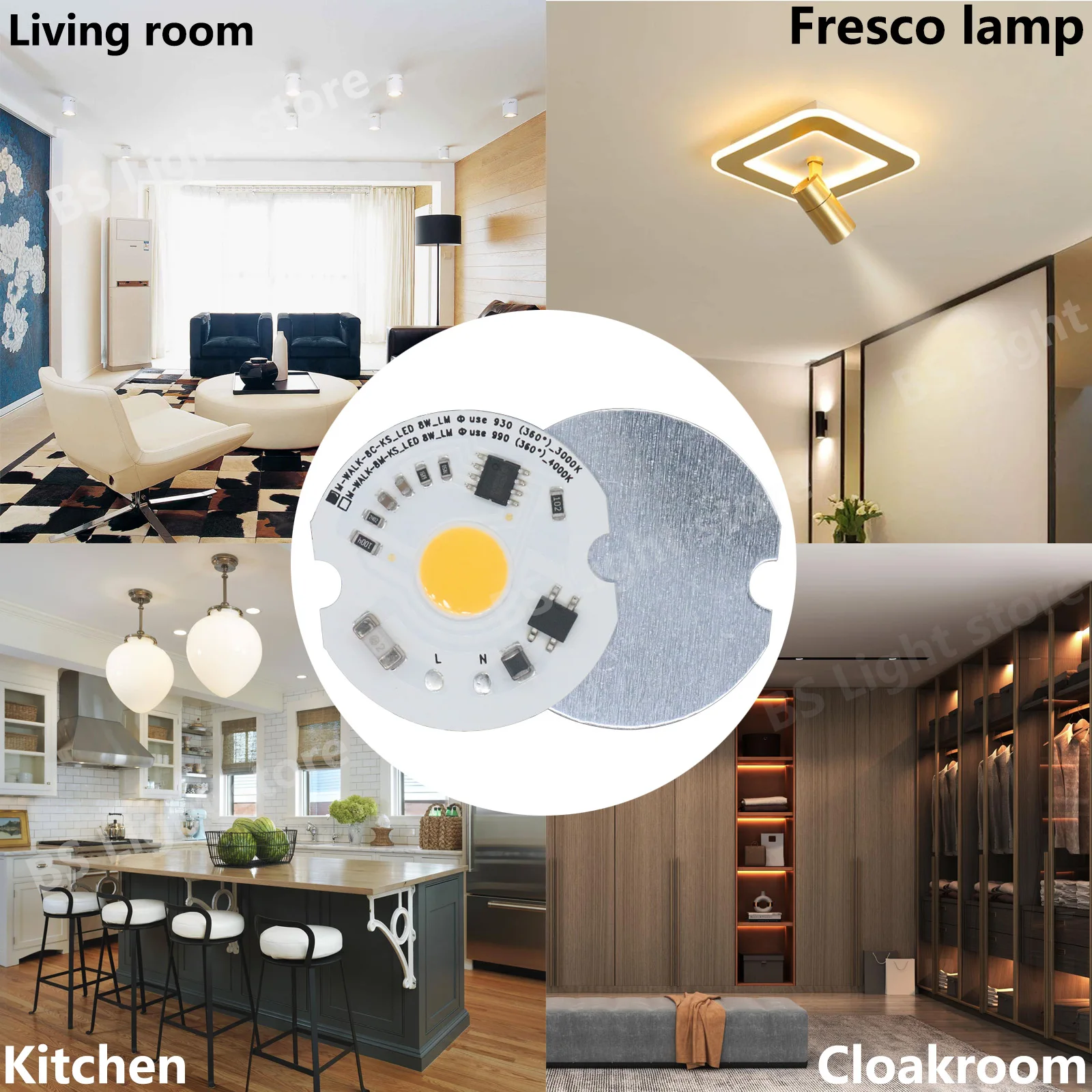 220V Led cob chip 8W no need driver Ra70 For lightting lamp bulb 38mm downlights Spotlights Track lights warmwhite naturalwhite