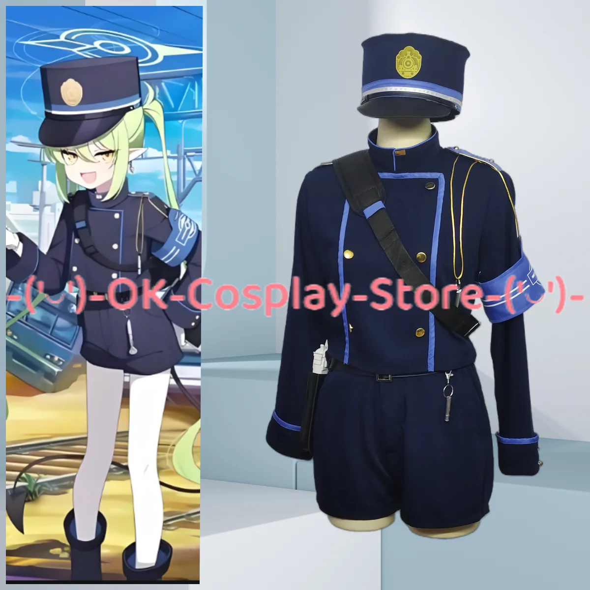 Spiel blau Archiv Hikari Nozomi Cosplay Kostüm U-Bahn Zwillinge Cosplay Anzug mit Hut Tasche Halloween Party Uniformen nach Maß