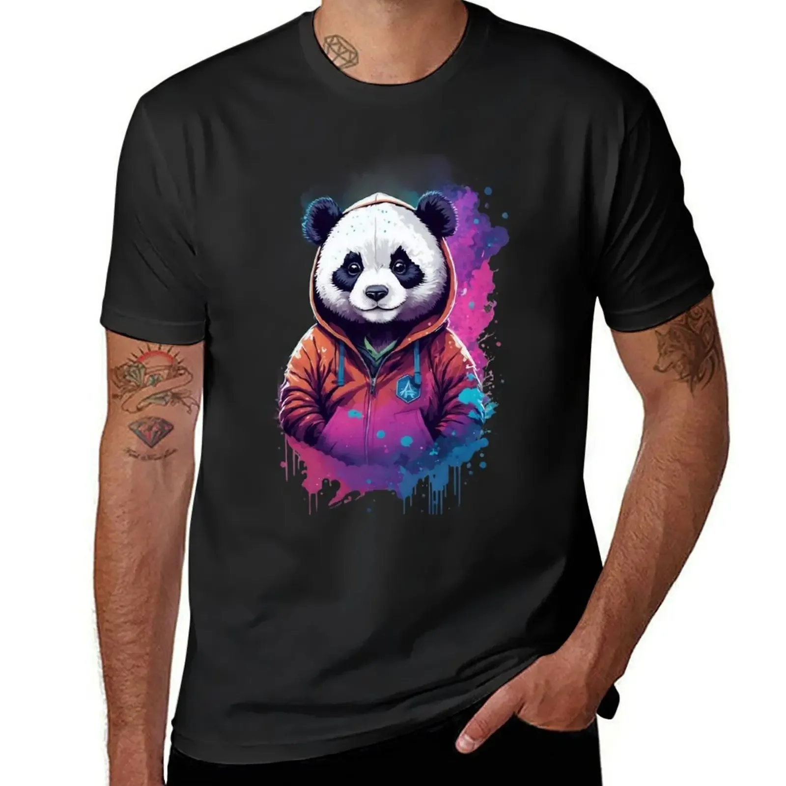 

Panda in a Hoodie - Nebula T-Shirt plus size clothes plus sizes mens t shirts top quality