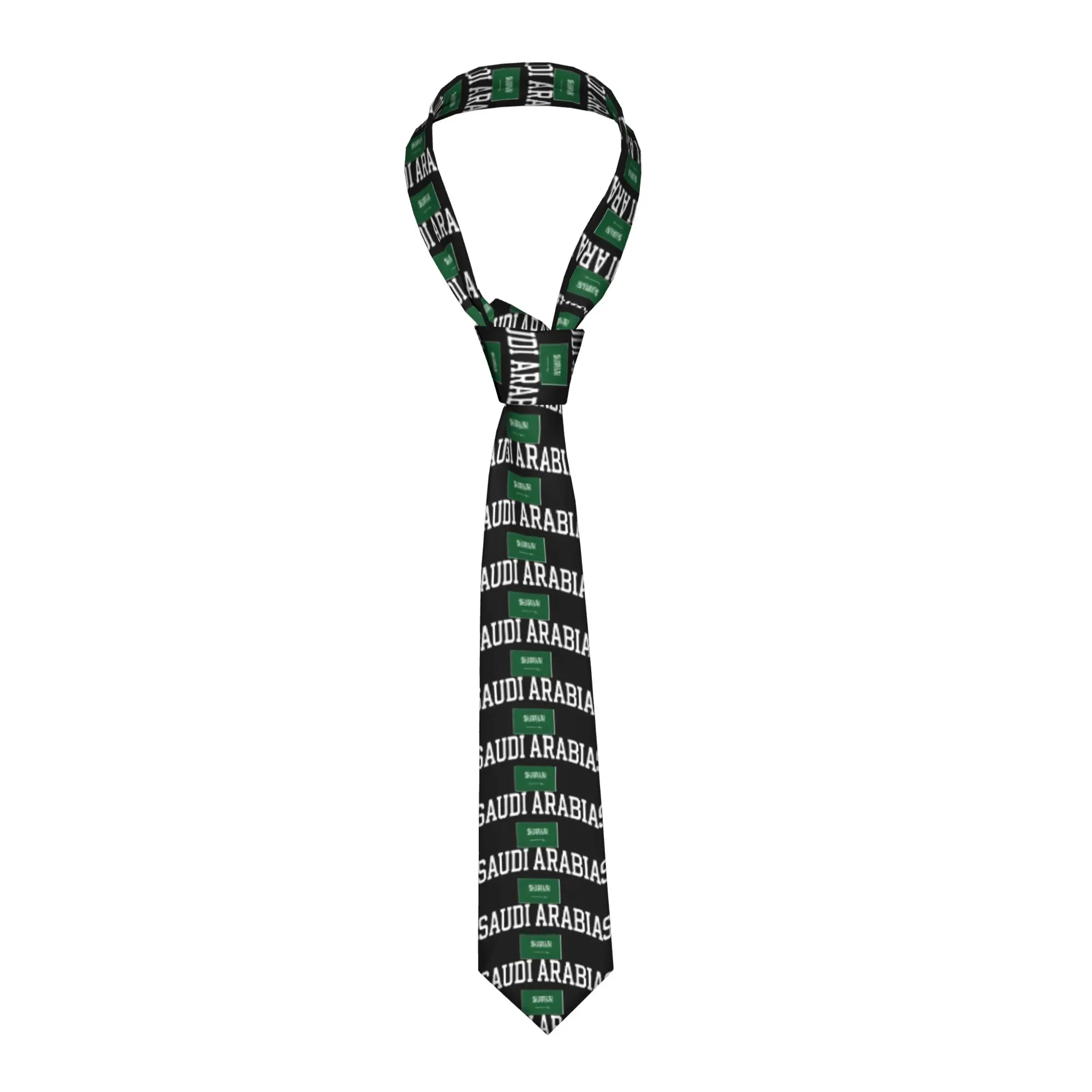Men's Tie Saudi Arabia Country Flag Neck Ties  Vintage Cool Collar Tie Printed Leisure Great Quality Necktie Accessories
