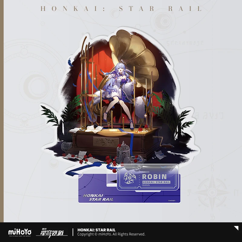 حامل أكريليك بقضبان Honkai-Star ، لعبة بريسال ، بضائع رسمية ، مسارات وئام ، تألق روبن ، روان مي هانيا ، تنغيون ، برونيا أستا