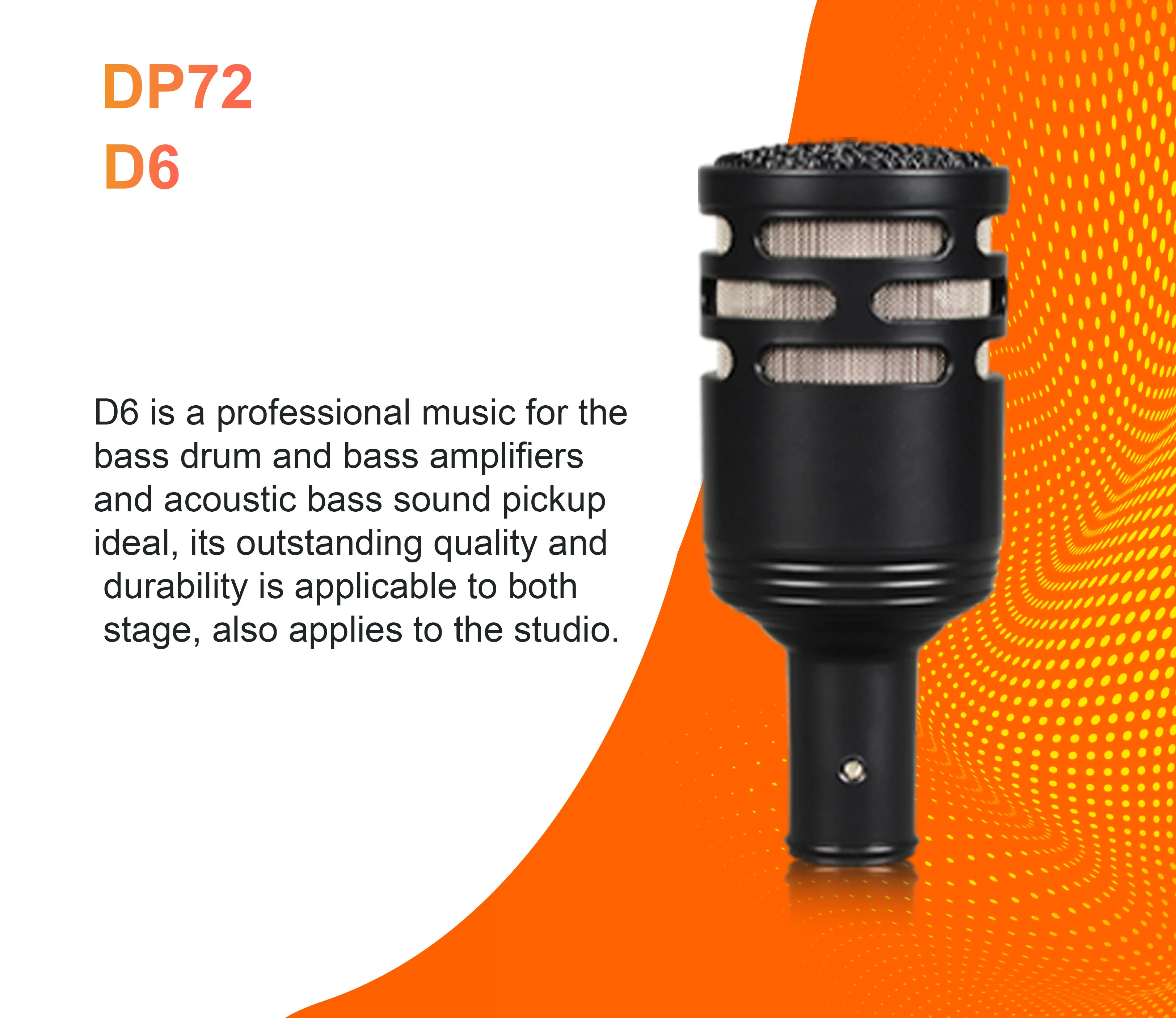 DP72  7 Drum Microphone with High Quality Reception for Outdoor Performances and Indoor Recording
