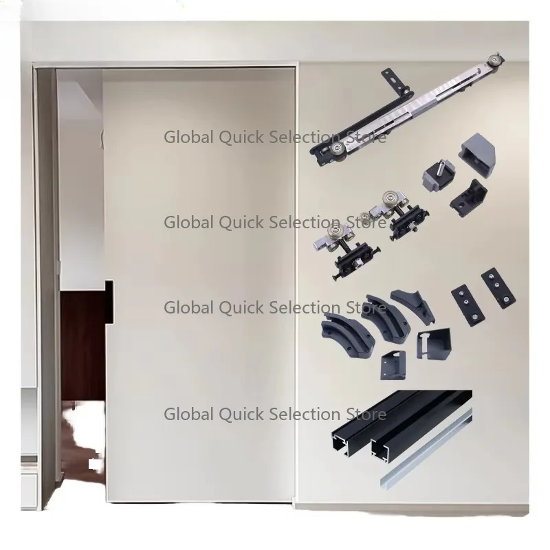 nward Push Bus Door Slide Rail Pocket Flush Sliding Door System for Furniture Accessories Furniture Hardware