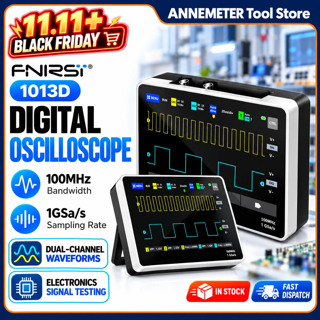 Fnirsi Digital Oscilloscope Handheld - FNIRSI 1013D Plus – przenośny oscyloskop